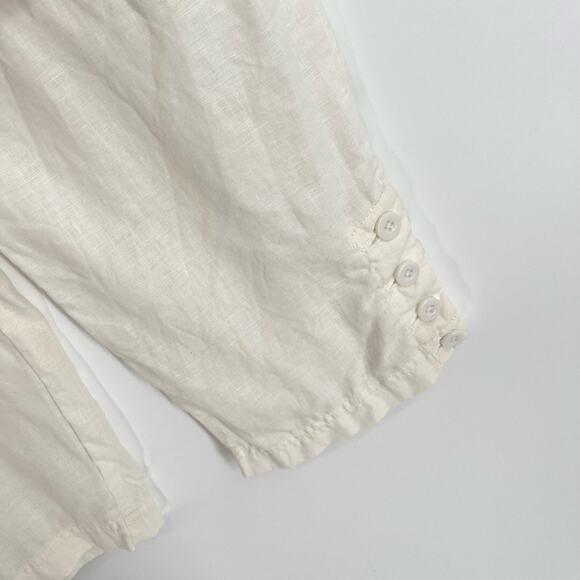 Pete & Greta by Johnny Was Linen Cargo Capri Pants NEW Y2K Sz 6 White - Picture 3 of 8